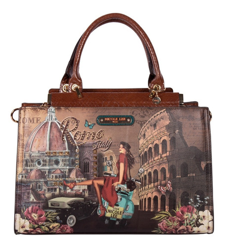 Bolsa Cuadrada Nicole Lee Memory Of Rome Estampada Fw21