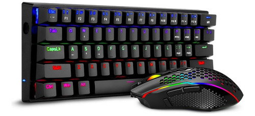 Combo T-dagger Main Force Black -teclado 60%+ Mouse- Español Negro Negro