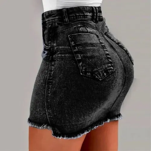 Minifalda Corta De Jean Para Mujer