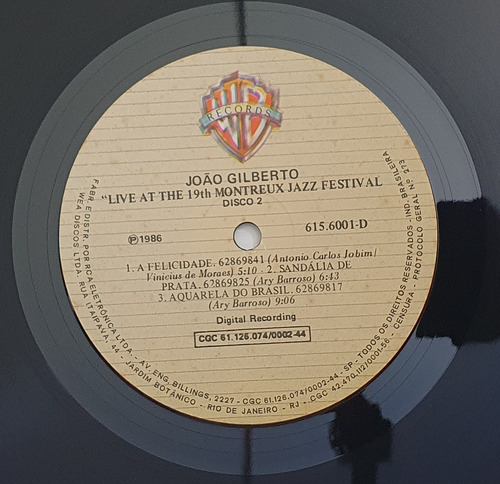 Lp João Gilberto Live At The Montreux Jazz Festival Duplo (Usado)