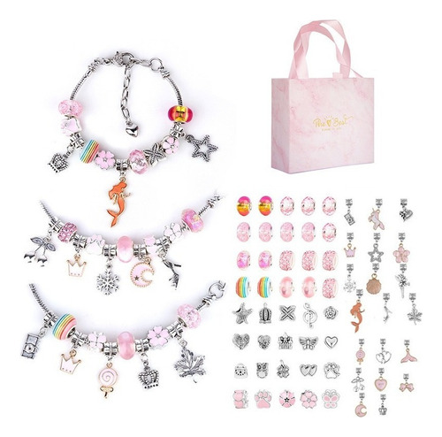 Kits Para Hacer Pulseras Rosa Bricolaje Cuentas Para Niño