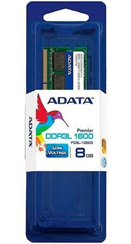 Imagen 2 de 3 de Memoria RAM Premier color verde 8GB 1 Adata ADDS1600W8G11-S