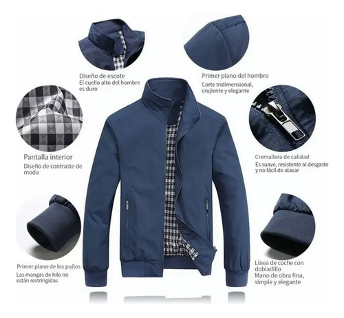 Chamarra Cortavientos Casual Chamarra De Hombre De Color Sól