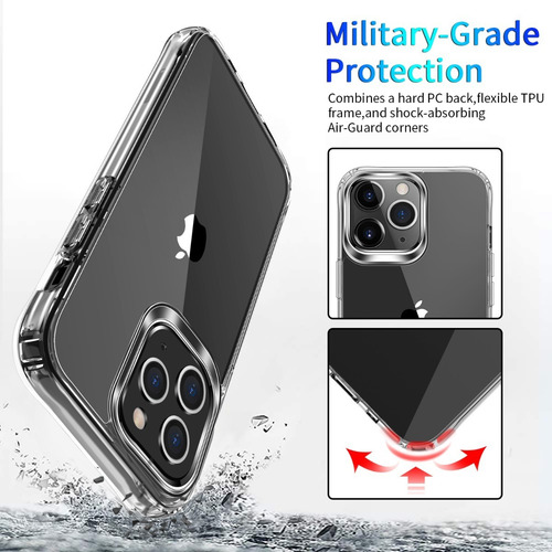 Imagen 2 de 7 de Carcasa Para iPhone 13 Pro Clear Transparente