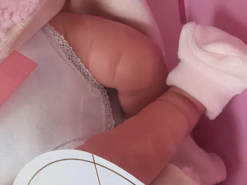 Bebê Reborn Olho Aberto Roupa Cinza, Baby Brink, Bege : .com