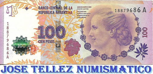 Bottero C002 $ 100 Evita Serie A Ex- Palermo (Usado)