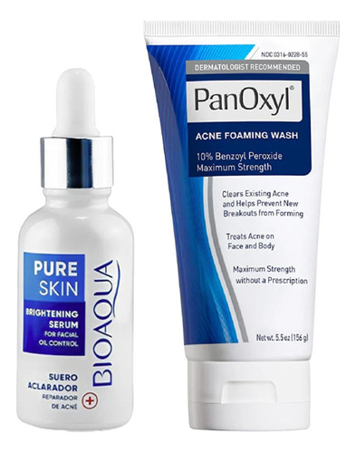 Serum Pure Skin Antiacné + Crema Limpiadora Facial Panoxil