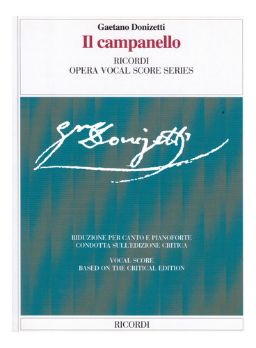 G. Donizetti: Il Campanello, Ricordi Opera Vocal Score Serie