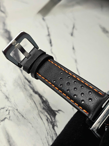 Reloj Cronografo Hombre, Mona, Correa De Piel, Deportivo Azul Marino Plateado Azul Marino (Reacondicionado)