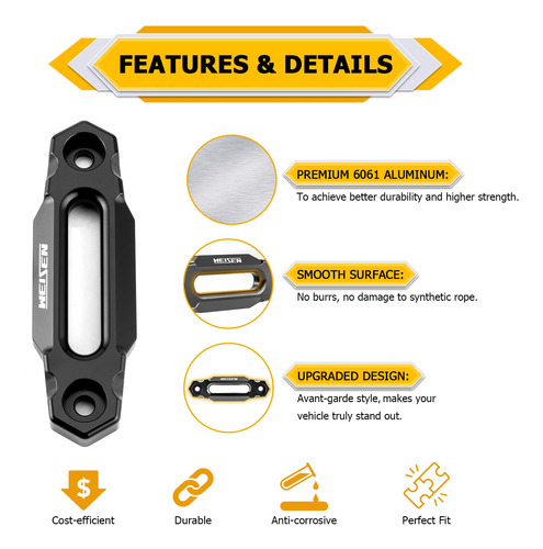 Cabrestante Fairlead 124mm Aluminio Para Atv 2000-3500 Lbs