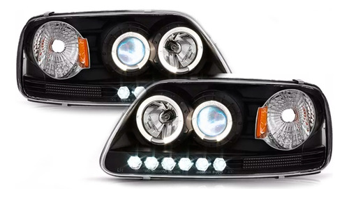 Faros Lobo F-150  97-08 C/lupa Y Leds Precio X Par