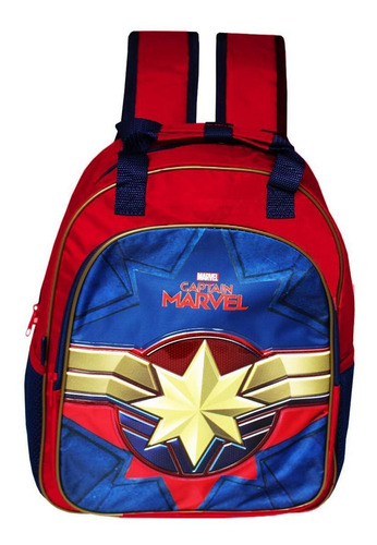 Mochila Escolar De Costas Creche Capitã Marvel Infantil Dmw Cor Vermelho