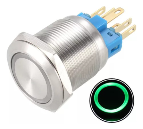 Boton Pulsador Metal Luz Led Con Retencion 22mm 220v