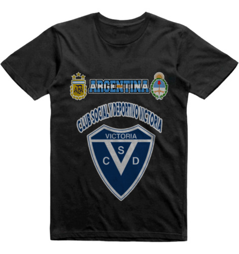 Remera Algodon Negra Club Victoria Curuzu Cuatia