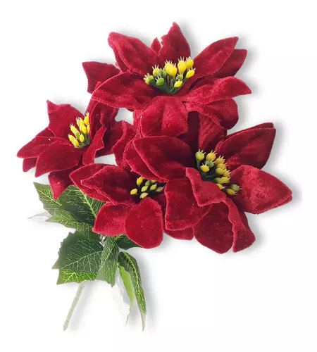 Jogo 3 Buquê Natal Bico de Papagaio Lamê Vermelho 7 Flores 32cm - Yangzi -  Outros Decoração - Magazine Luiza