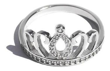Anillo Corona Crown Queen Plata Gris Para Dama 925
