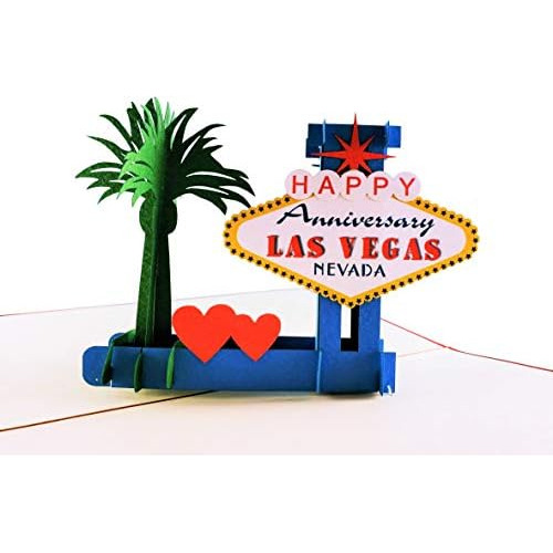 Unique Happy Anniversary Vegas 3d Pop Up Tarjeta De Fel...