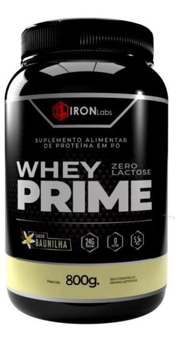 Whey Protein Prime Zero Lactose Iron Labs Baunilha Pote 800g