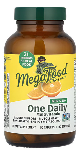 Megafood Multivitaminico Hombres +40años One Daily 90tab Sabor Sin Sabor