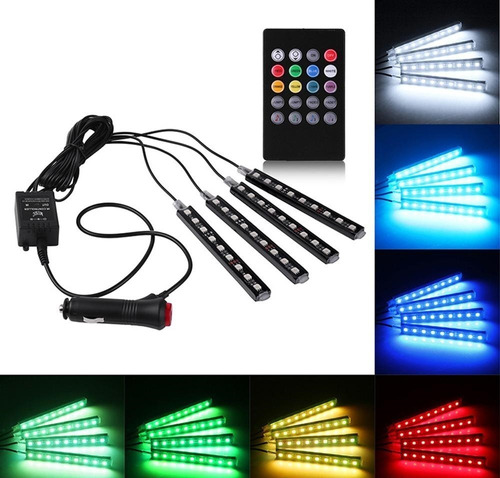 Tiras Led Multicolor Para Autos Con Control Remoto