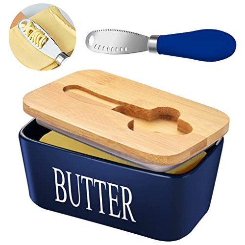 Lovelyduo Large Butter Dish With Lid For Countertop Cer...