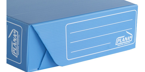 Caja De Archivo Plástica A4 Plana 33x24x9 Cm Azul Pack X 10