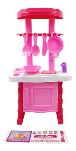 Mini Set Cocina Para Niñas Muñecas 35cm Luz Sonido