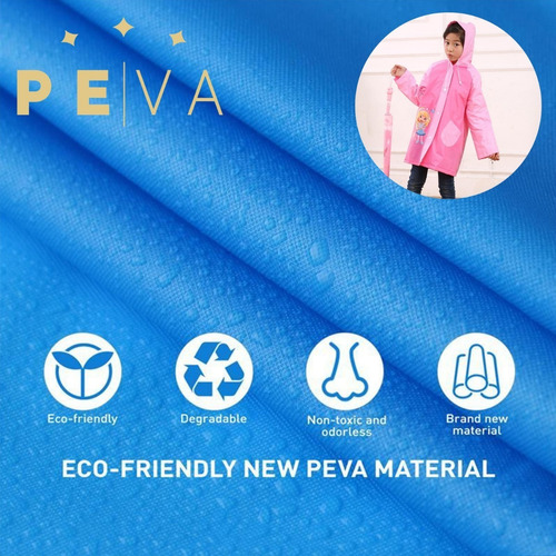 Imagen 3 de 3 de Poncho Impermeable Hello Kitty En Peva Rosa Chicle Para Niña