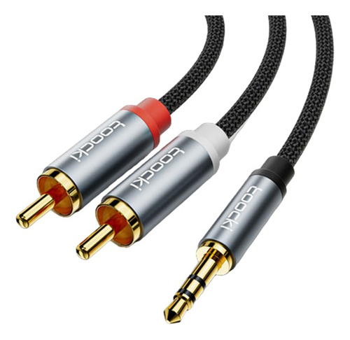 Cable Audio Auxiliar 3.5mm A 2 Rca Macho Calidad Nylon 3mts