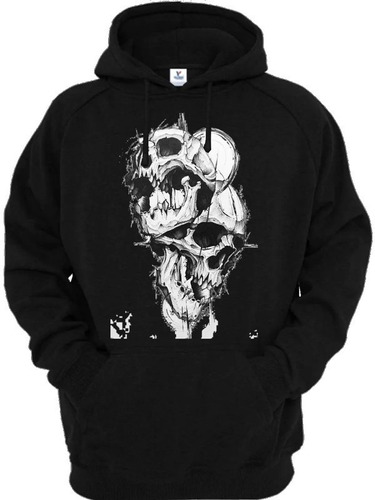 Sudadera Negra Multiple Skull Calaveras 820