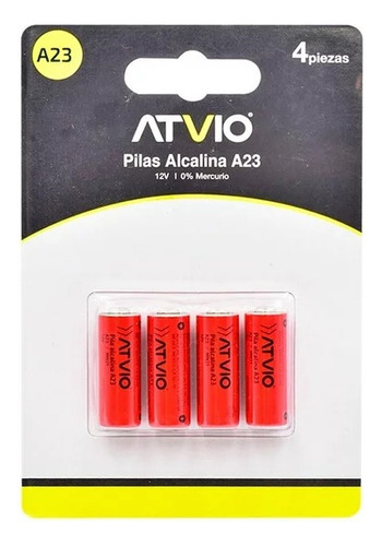 Pilas Atvio Alcalina A23 12v 0% Mercurio Pack 4 Baterias