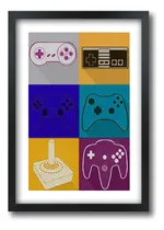 Comprar Quadro Videogame Joysticks Controle Tp Paspatur A4 30x21cm A