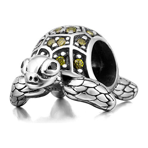 Sea Turtle Charm 925 Granos De Plata Esterlina Aptos Para El