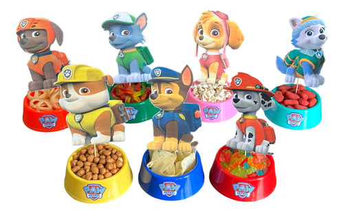 Plato Botanero Centro Mesa Dulces Tematica Paw Patrol 7pzs