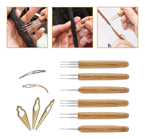 11 Piezas Dreadlocks Tool 6 Piezas Dreadlocks Crochet 1