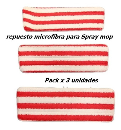 Imagen 4 de 6 de Repuesto Microfibra Para Mopa Spray Mop 40x14 Cm X 3 Unidad
