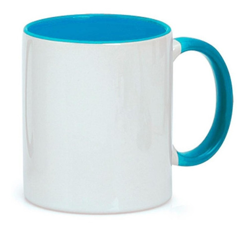 Imagen 3 de 6 de Jarros Tazas Bicolor Asa Y Fondo De Color Para Sublimar 11oz