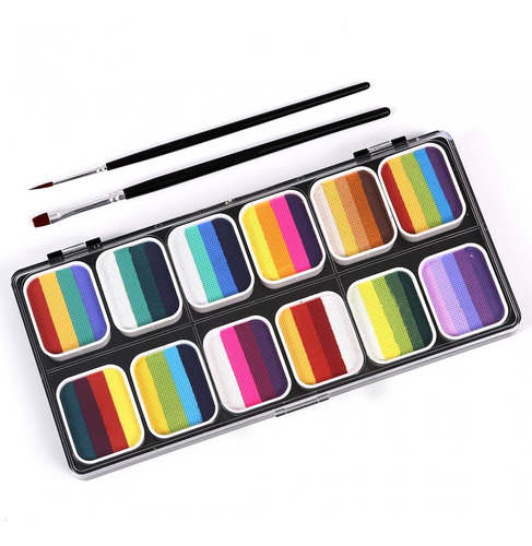 Face Body Paint Kit 12 Pinturas A Base De Agua Para Fiestas