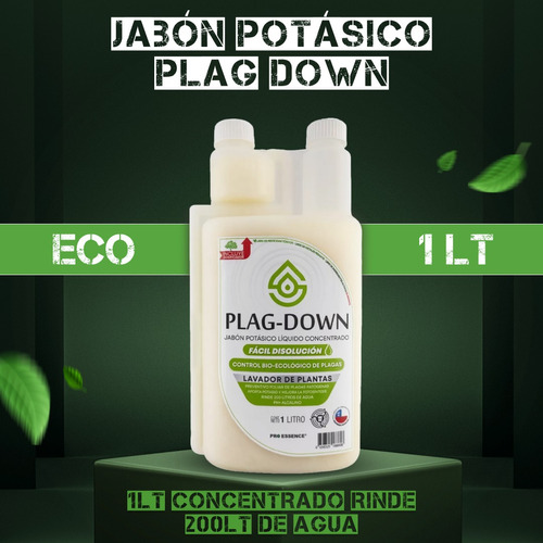 Jabón Potásico Plag Down 1lt Concentrado Rinde 200lt De Agua