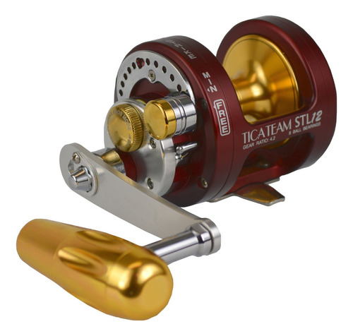 Tica Stl Carrete De Pesca Para Zurdos, Stl16n, Rojo