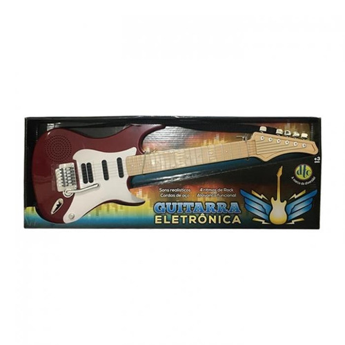 Guitarra Eletrônica Infantil Vermelha Dtc 123