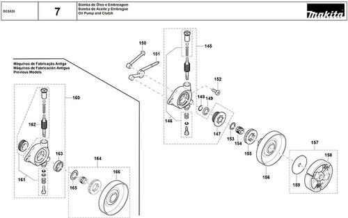 Vista Explodida Motosserra Dcs520 - Makita
