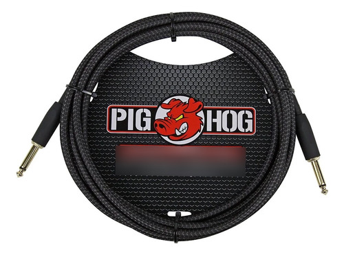 Cabo Instrumento Pig Hog P10 P10 Reto Back In Black 3 Metros