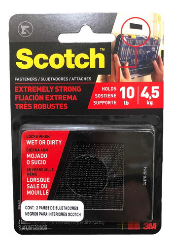 Set 2 Par Sujetadores 3m Scotch Sujeción Extrema 2.54x7.62cm