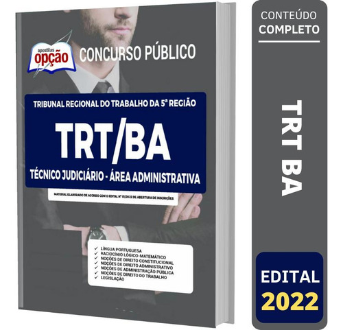 Apostila Concurso Trt Ba - Técnico - Área Administrativa