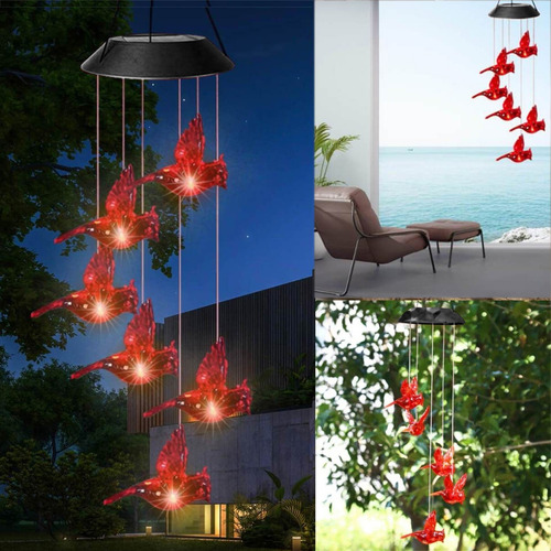 Carillón De Viento Con Forma De Cadena De Luces Led En V Par