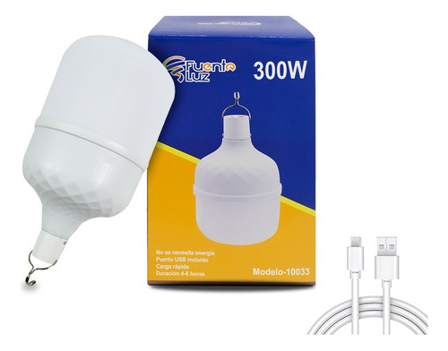 Foco Led 300w Industrial Recargable Tipo Bala 30,000 Lumenes