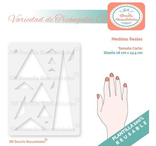 Stencil Variedad De Triángulos 01 Plantilla Manualidades