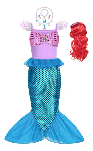 Vestido De Sirena Para Niña Pequeña, Ropa De Fiesta De Princ