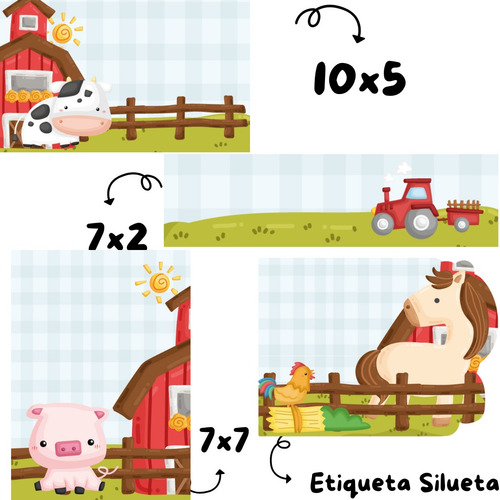 Kit Imprimible Etiquetas Escolares Animales Granja Pdf